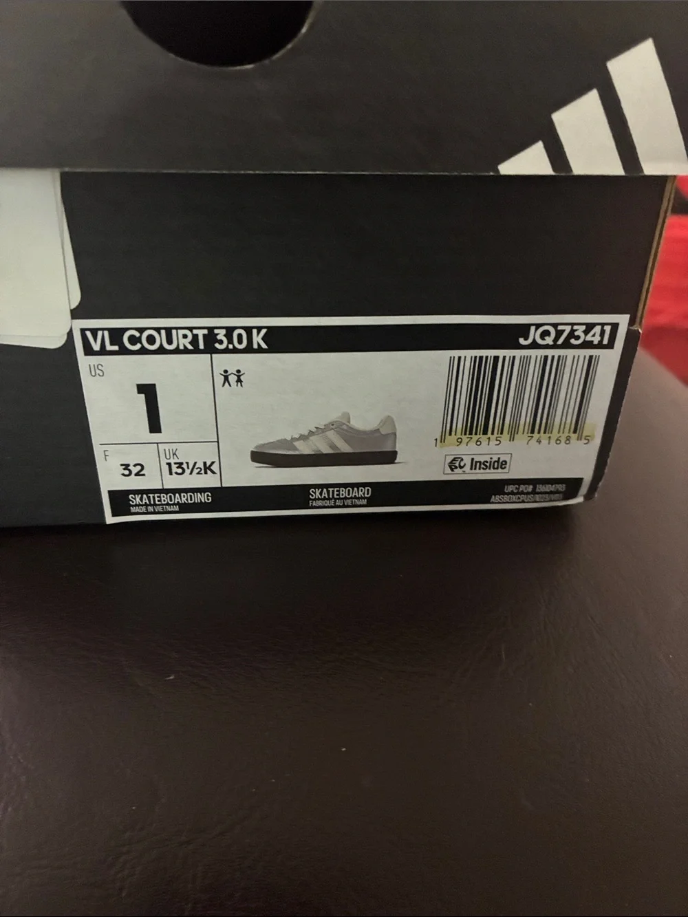 Adidas Kids Silver Metallic Lace-Up Sneakers VL Court 3.0